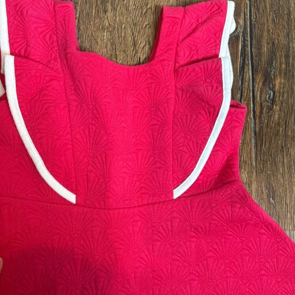 Janie and Jack hot pink jacquard ruffle dress